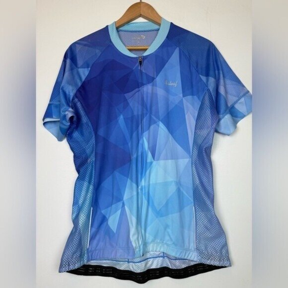 BALEAF Ocean Blue Women's Short‎ Sleeve Cycling Jersey Full Zip Size XL - Picture 3 of 14